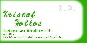 kristof hollos business card
